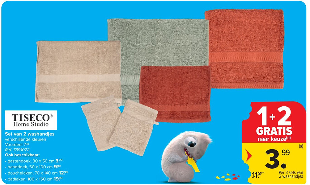 Set van 2 washandjes
