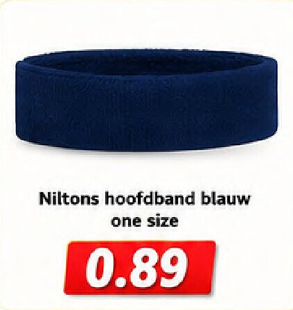 Niltons hoofdband blauw one size