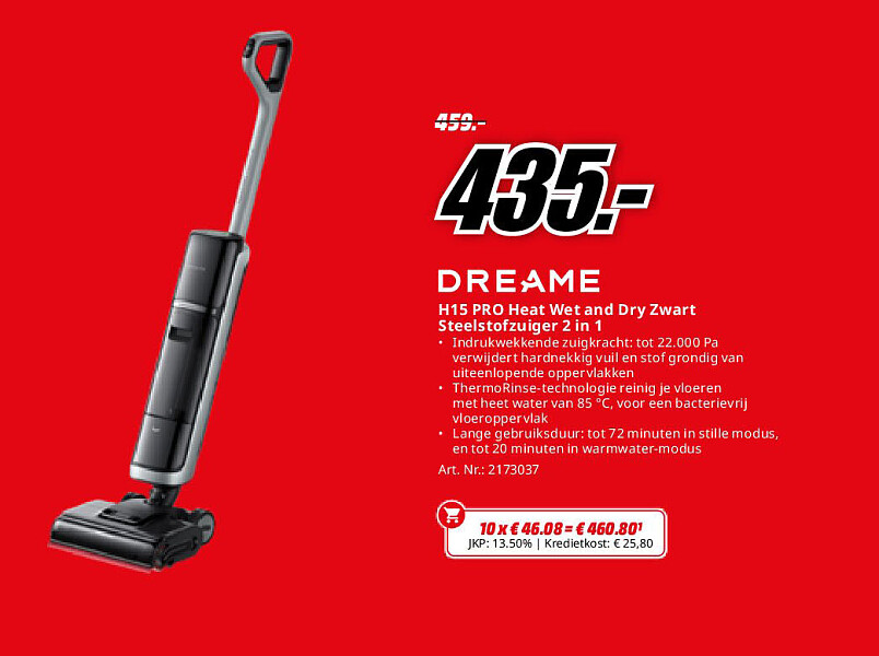 H15 PRO Heat Wet and Dry Zwart Steelstofzuiger 2 in 1