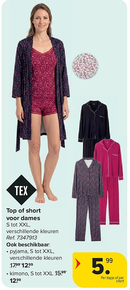 Top of short voor dames