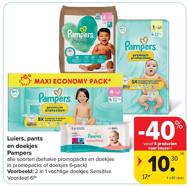Luiers, pants en doekjes Pampers