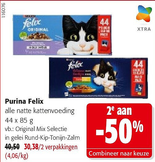 Purina Felix Original Mix Selectie in gelei Rund-Kip-Tonijn-Zalm
