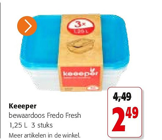 Keeeper bewaardoos Fredo Fresh 1,25 L 3 stuks