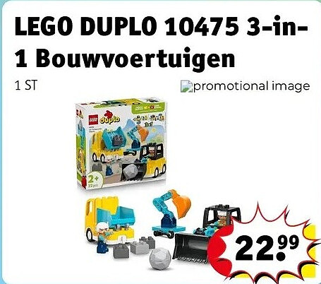 LEGO DUPLO 10475 3-in1 Bouwvoertuigen