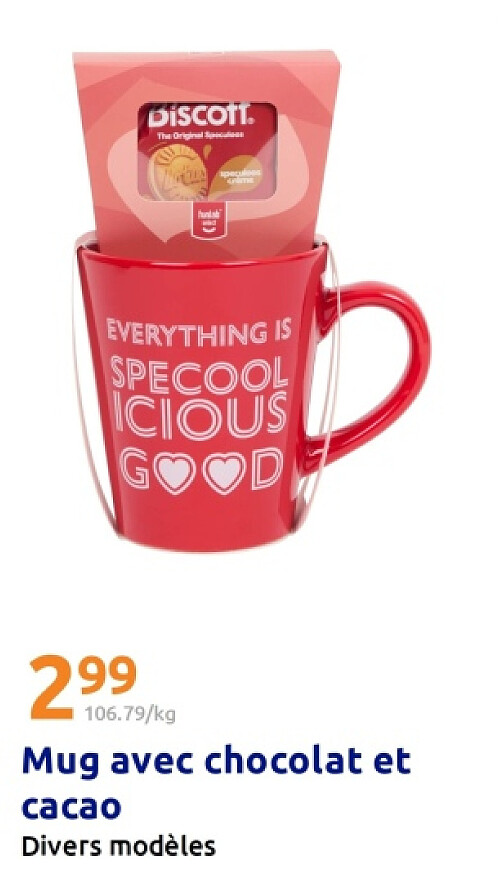 Mug avec chocolat et cacao