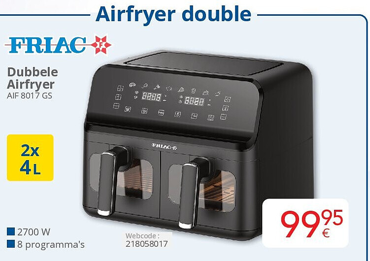 Dubbele Airfryer AIF 8017 GS