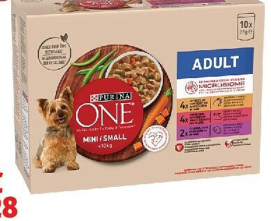 Pâtée pour petit chien adulte Purina One, 10 x 85 g