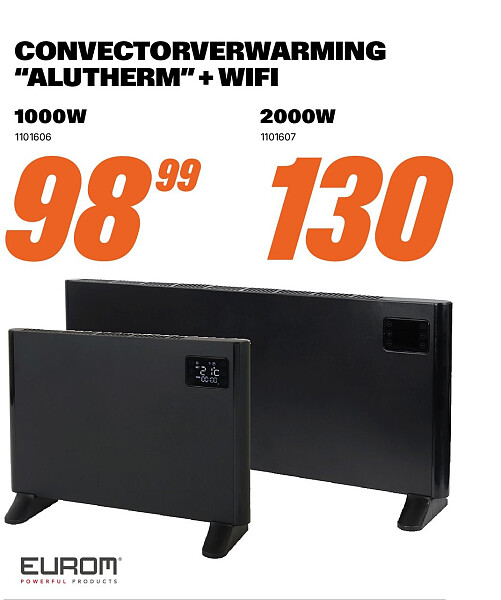 CONVECTORVERWARMING “ALUTHERM” + WIFI 2000W