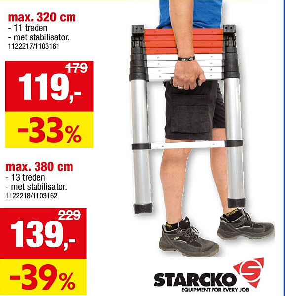 TELESCOPISCHE LADDER max. 320 cm