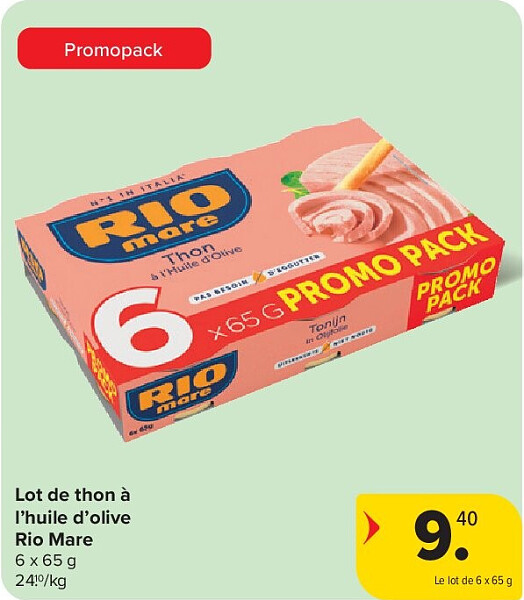 Lot de thon à l’huile d’olive Rio Mare 6 x 65 g