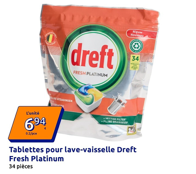 Tablettes pour lave-vaisselle Dreft Fresh Platinum
