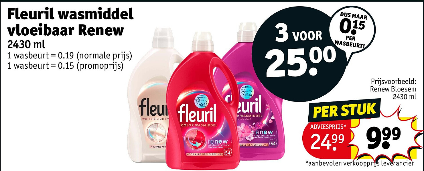 Fleuril wasmiddel vloeibaar Renew