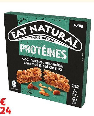 Barres de céréales protéinées Eat Natural, 3 x 40 g