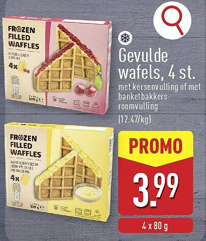 Gevulde wafels, 4st.