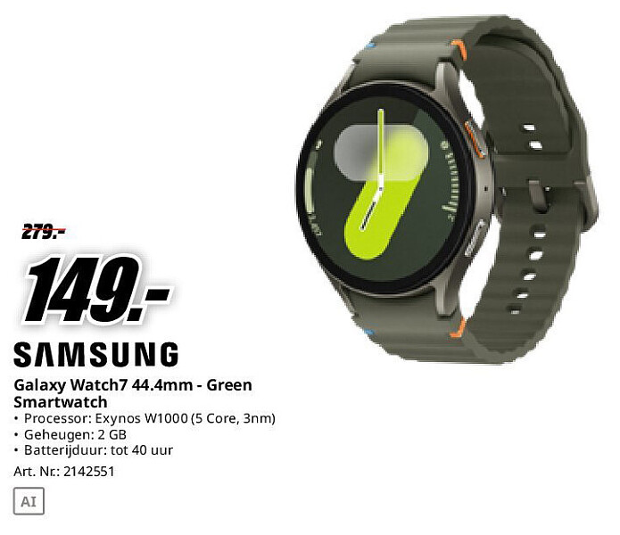 Samsung Galaxy Watch7 44.4mm - Green Smartwatch