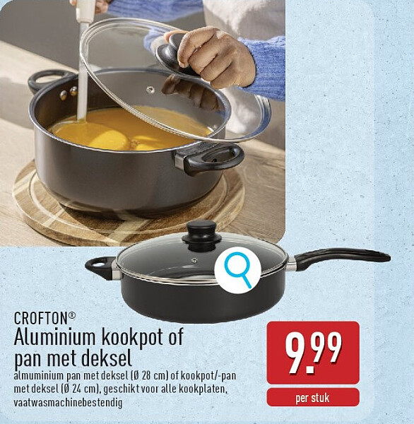 Aluminium kookpot of pan met deksel
