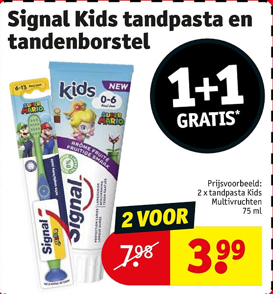 Signal Kids tandpasta en tandenborstel