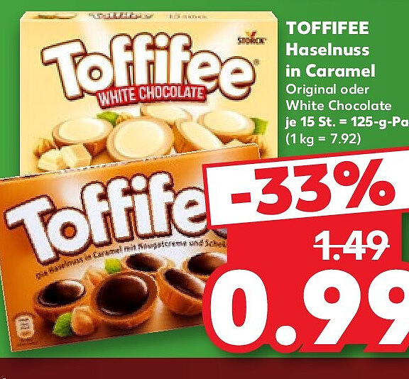TOFFIFEE Haselnuss in Caramel, 125-g-Packung