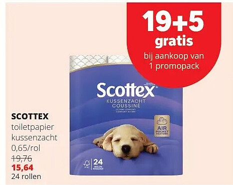 SCOTTEX toiletpapier kussenzacht 0,65/rol