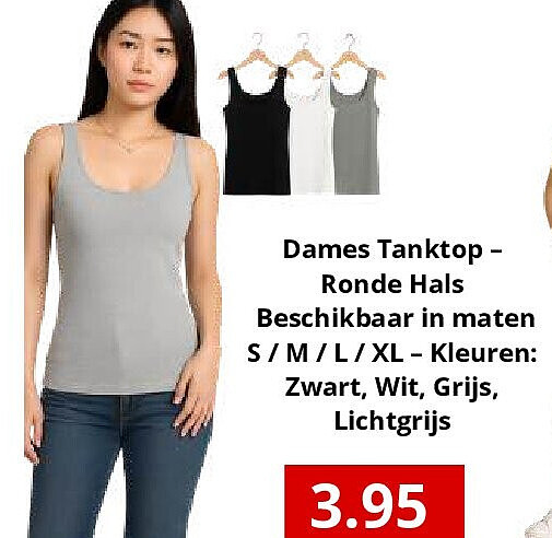 Dames Tanktop – Ronde Hals Beschikbaar in maten