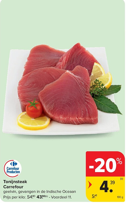 Tonijnsteak Carrefour