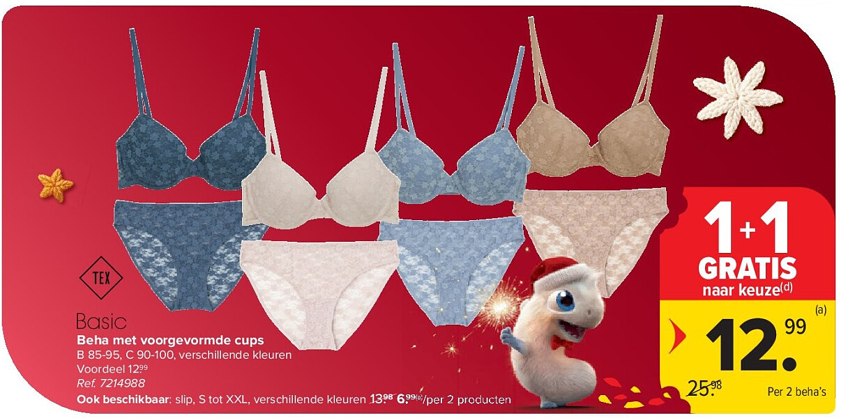 Beha met voorgevormde cups