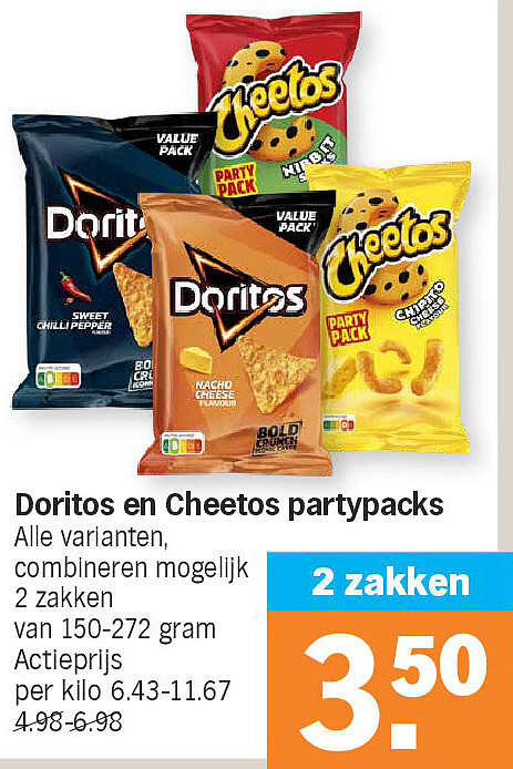 Doritos en Cheetos partypacks