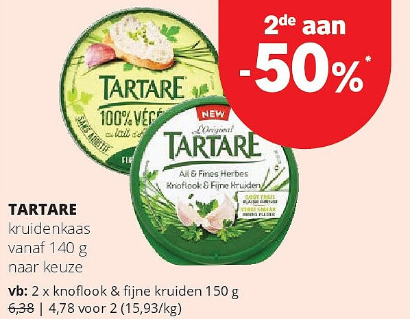 TARTARE kruidenkaas vanaf 140 g