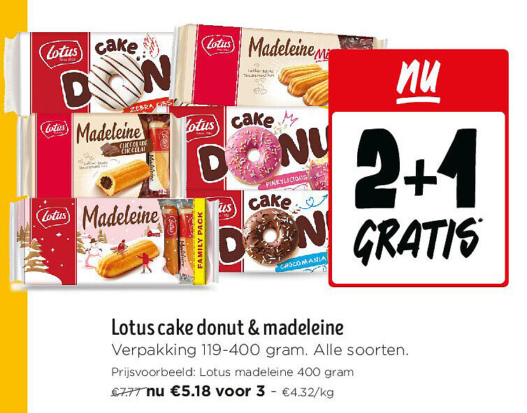 Lotus cake donut & madeleine