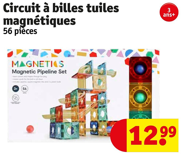 Circuit à billes tuiles magnétiques 56 pièces