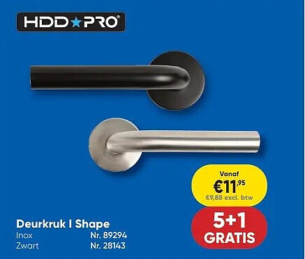 Deurkruk I Shape Inox Zwart Nr. 89294 Nr. 28143