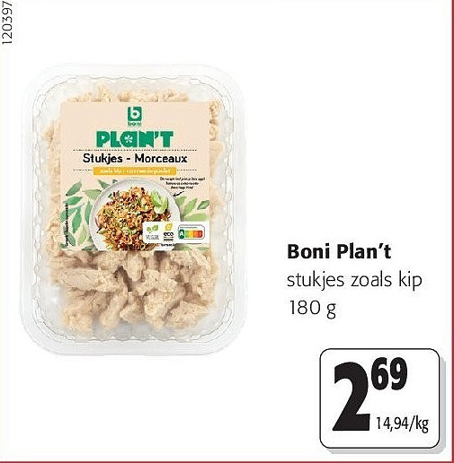 Boni Plan’t stukjes zoals kip 180 g