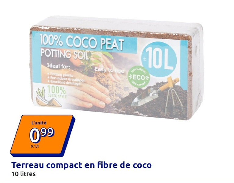 Terreau compact en fibre de coco
