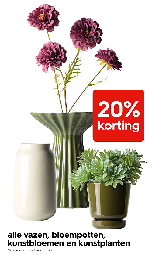 alle vazen, bloempotten, kunstbloemen en kunstplanten