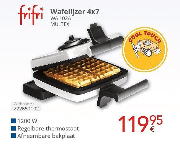 frifri Wafelijzer 4x7 WA 102A MULTEX