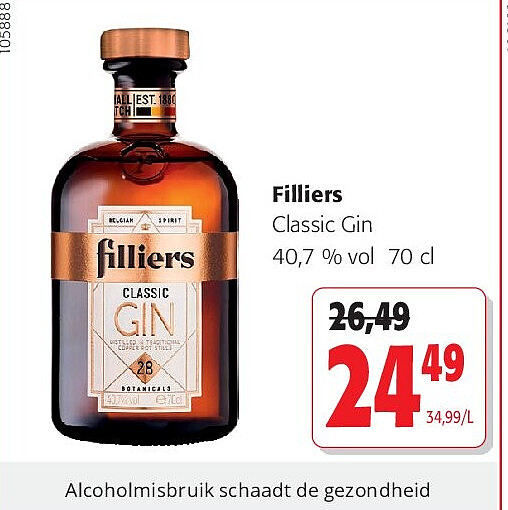 Filliers Classic Gin 40,7 % vol 70 cl