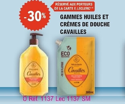 GAMMES HUILES ET CRÈMES DE DOUCHЕ CAVAILLES