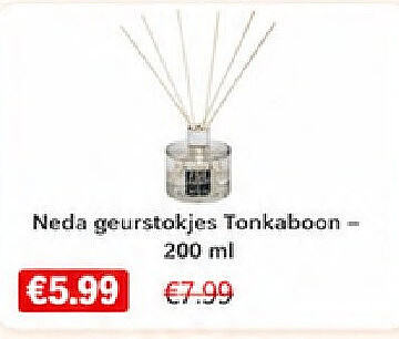 Neda geurstokjes Tonkaboon200 ml
