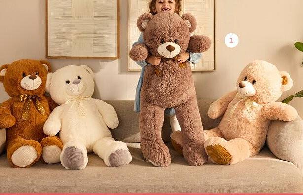 Peluche ours 1 mètre assis