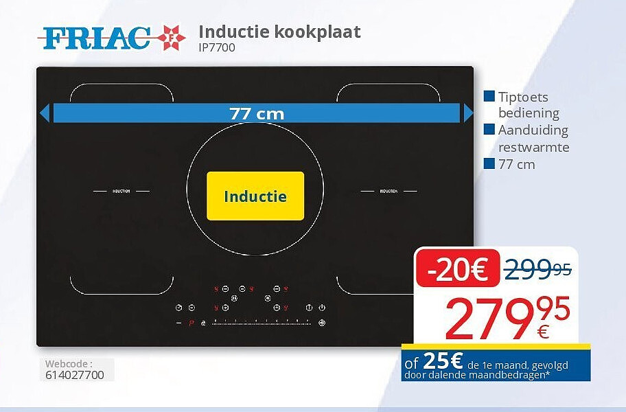 Friac Inductie kookplaat IP7700
