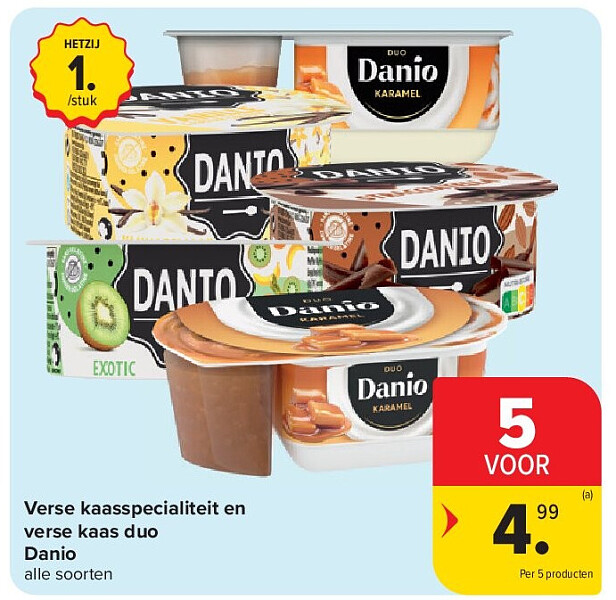 Verse kaasspecialiteit en verse kaas duo Danio