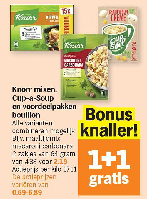 Knorr mixen, Cup-a-Soup en voordeelpakken bouillon