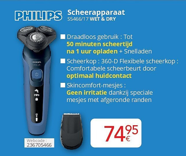 Philips Scheerapparaat S5466/17 WET & DRY