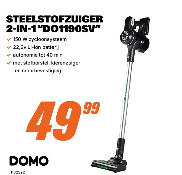 STEELSTOFZUIGER 2-IN-1 “DO1190SV”