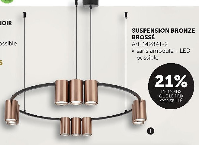 SUSPENSION BRONZE BROSSÉ