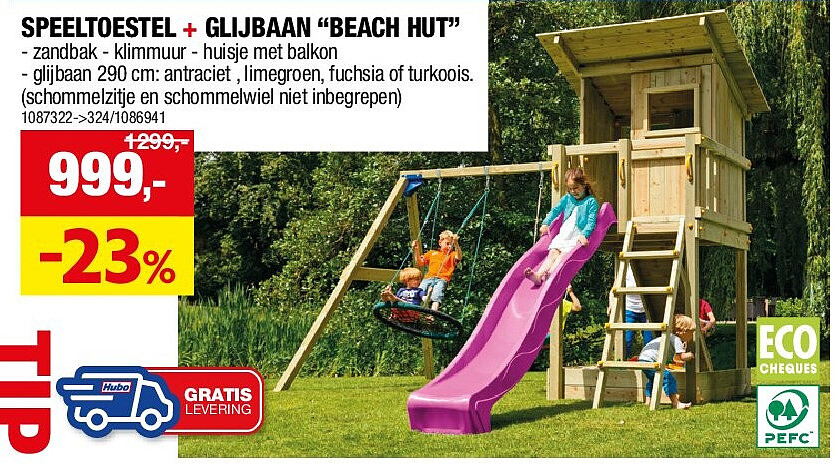 SPEELTOESTEL + GLIJBAAN “BEACH HUT”