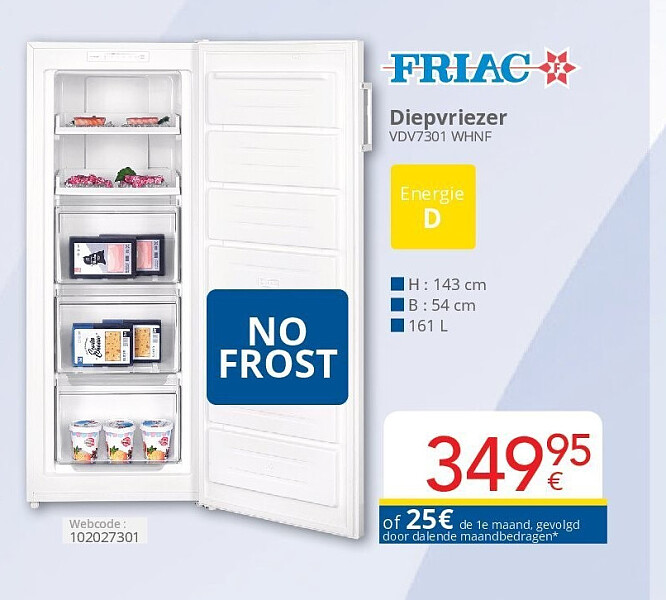 Friac Diepvriezer VDV7301 WHNF