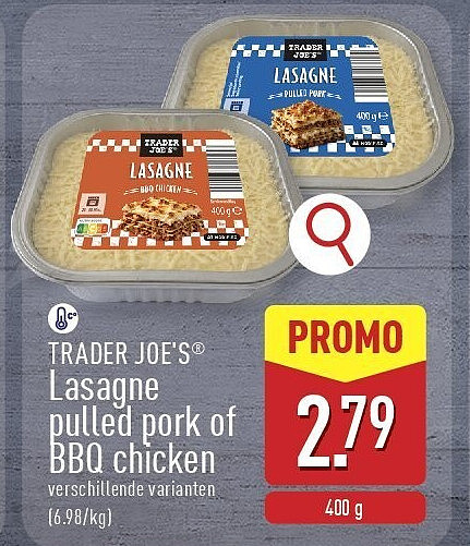 Lasagne pulled pork of BBQ chicken