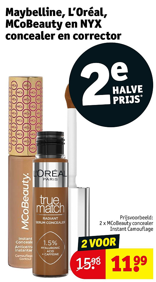 Maybelline, L’Oréal, MCoBeauty en NYX concealer en corrector
