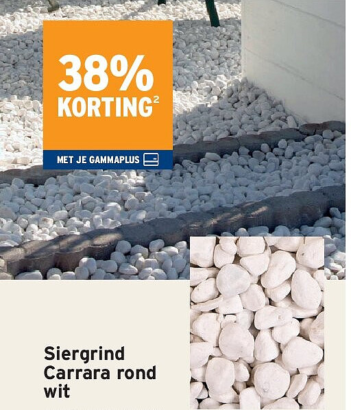 Siergrind Carrara rond wit